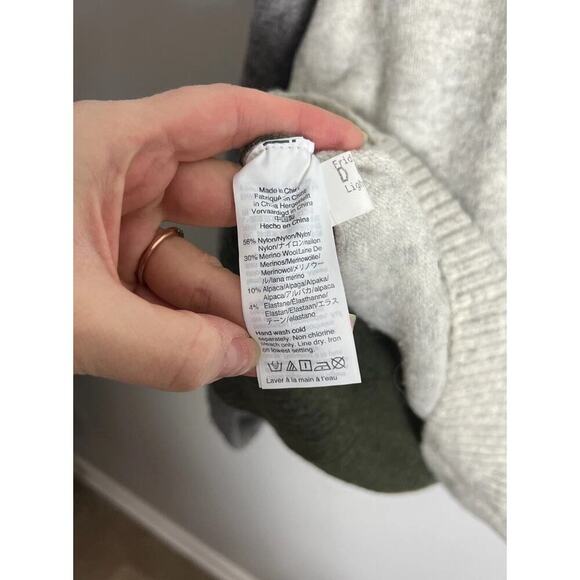 Madewell Colorblock Payton Pullover Sweater in Coziest Yarn Heather Foliage Sz M - Picture 5 of 6